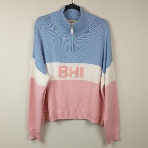 NEW Ellsworth + Ivey Sweater XL BHI Bald Head Island Striped Quarter Zip